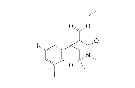 Ethyl 3-methyl-4-oxo-2,6-methano-2,3-dimethyl-3,4,5,6-tetrahydro-8,10-diiodobenzo[2,1-g]-2H-1,3-oxazocine-5-carboxylate