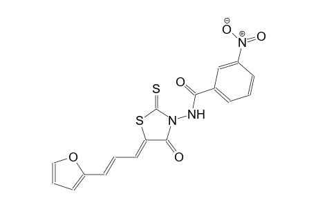 N-{(5Z)-5-[(2E)-3-(2-furyl)-2-propenylidene]-4-oxo-2-thioxo-1,3-thiazolidin-3-yl}-3-nitrobenzamide