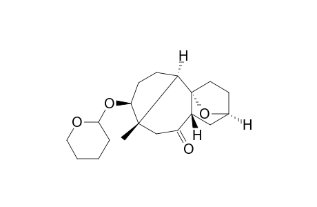 (+-)-(1.alpha.,2.alpha.,5.beta.,6.beta.,9.beta.,11.alpha.)-6-methyl-5-tetrahydropyranyloxy-14-oxatetracylo[7,4,1(1,11)0(2,6)]tetradecan-8-one