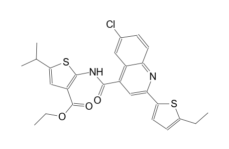 ethyl 2-({[6-chloro-2-(5-ethyl-2-thienyl)-4-quinolinyl]carbonyl}amino)-5-isopropyl-3-thiophenecarboxylate