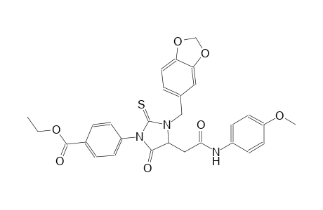 ethyl 4-{3-(1,3-benzodioxol-5-ylmethyl)-4-[2-(4-methoxyanilino)-2-oxoethyl]-5-oxo-2-thioxo-1-imidazolidinyl}benzoate