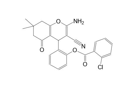 2-(2-amino-3-cyano-7,7-dimethyl-5-oxo-5,6,7,8-tetrahydro-4H-chromen-4-yl)phenyl 2-chlorobenzoate