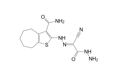 (E)-2-(2-(3-carbamoyl-5,6,7,8-tetrahydro-4H-cyclohepta[b]thiophen-2-yl)hydrazono)-2-cyanoacetohydrazide