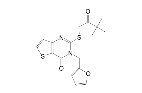 thieno[3,2-d]pyrimidin-4(3H)-one, 2-[(3,3-dimethyl-2-oxobutyl)thio]-3-(2-furanylmethyl)-