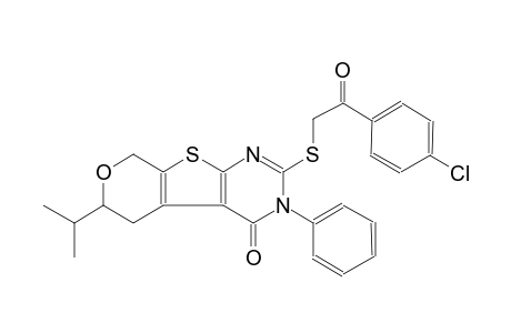 4H-pyrano[4',3':4,5]thieno[2,3-d]pyrimidin-4-one, 2-[[2-(4-chlorophenyl)-2-oxoethyl]thio]-3,5,6,8-tetrahydro-6-(1-methylethyl)-3-phenyl-