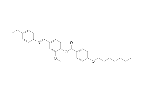 4-[N-(p-ethylphenyl)formimidoyl]-2-methoxyphenol, p-(heptyloxy)benzoate (ester)