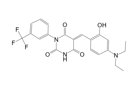 (5E)-5-[4-(diethylamino)-2-hydroxybenzylidene]-1-[3-(trifluoromethyl)phenyl]-2,4,6(1H,3H,5H)-pyrimidinetrione