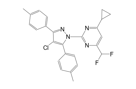 2-[4-chloro-3,5-bis(4-methylphenyl)-1H-pyrazol-1-yl]-4-cyclopropyl-6-(difluoromethyl)pyrimidine