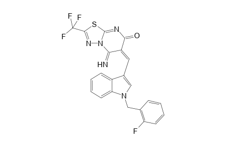 (6E)-5-azanylidene-6-[[1-[(2-fluorophenyl)methyl]indol-3-yl]methylidene]-2-(trifluoromethyl)-[1,3,4]thiadiazolo[3,2-a]pyrimidin-7-one