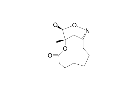 (+/-)-1-METHYL-13-HYDROXY-2,12-DIOXA-11-AZABICYCLO-[8.3.1]-TETRADEC-10-EN-3-ONE