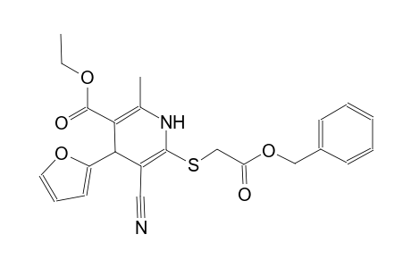3-pyridinecarboxylic acid, 5-cyano-4-(2-furanyl)-1,4-dihydro-2-methyl-6-[[2-oxo-2-(phenylmethoxy)ethyl]thio]-, ethyl ester