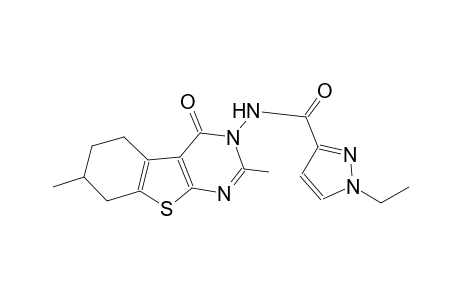 N-(2,7-dimethyl-4-oxo-5,6,7,8-tetrahydro[1]benzothieno[2,3-d]pyrimidin-3(4H)-yl)-1-ethyl-1H-pyrazole-3-carboxamide