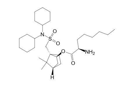 Octanoic acid, 2-amino-, 1-[[(dicyclohexylamino)sulfonyl]methyl]-7,7-dimethylbicyclo[2.2.1]hept-2-yl ester, [1S-[1.alpha.,2.beta.(R*),4.beta.]]-