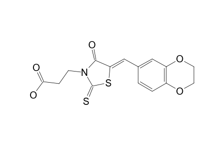 3-[(5Z)-5-(2,3-DIHYDRO-1,4-BENZODIOXIN-6-YL-METHYLIDENE)-4-OXO-2-THIOXO-1,3-THIAZOLIDIN-3-YL]-PROPANOIC-ACID