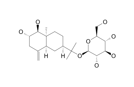 CELERIOSIDE-D;EUDESMAN-4(15)-ENE-1-BETA,2-ALPHA,11-TRIOL-11-O-BETA-D-GLUCOPYRANOSIDE