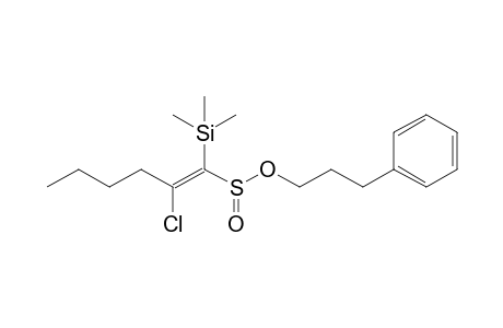 3-Phenylpropyl [2'-butyl-2'-chloro-1'-(trimethylsilyl)ethene]sulfinate