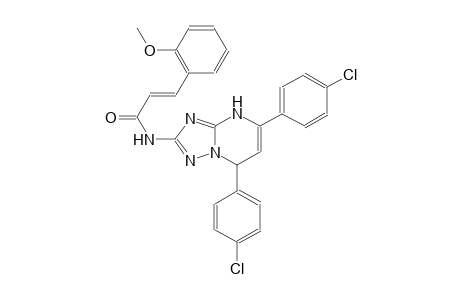 (2E)-N-[5,7-bis(4-chlorophenyl)-4,7-dihydro[1,2,4]triazolo[1,5-a]pyrimidin-2-yl]-3-(2-methoxyphenyl)-2-propenamide