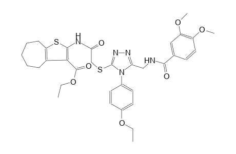 4H-cyclohepta[b]thiophene-3-carboxylic acid, 2-[[[[5-[[(3,4-dimethoxybenzoyl)amino]methyl]-4-(4-ethoxyphenyl)-4H-1,2,4-triazol-3-yl]thio]acetyl]amino]-5,6,7,8-tetrahydro-, ethyl ester