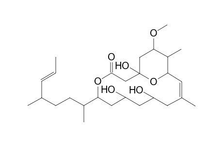 5-[1',4'-Dimethylhept-5'-enyl]-1,7,9-trihydroxy-15-methoxy-11,14-dimethyl-3,9-dioxo-4,17-dioxabicyclo[11.3.1]heptadec-11-en-3-one