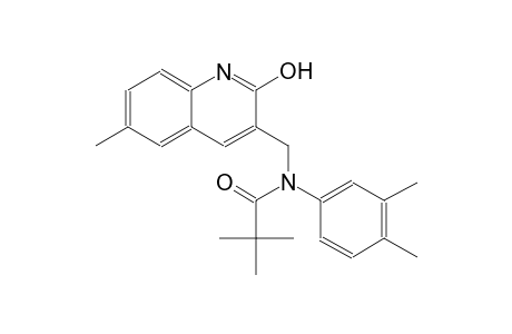 N-(3,4-dimethylphenyl)-N-[(2-hydroxy-6-methyl-3-quinolinyl)methyl]-2,2-dimethylpropanamide