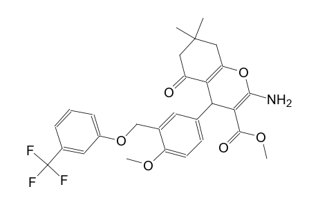 methyl 2-amino-4-(4-methoxy-3-{[3-(trifluoromethyl)phenoxy]methyl}phenyl)-7,7-dimethyl-5-oxo-5,6,7,8-tetrahydro-4H-chromene-3-carboxylate