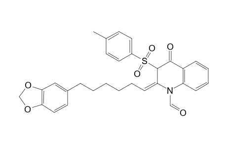 1-Formyl-3-tosyl-2-[(methylenedioxyphenyl)hexylidene]-4-quinolone