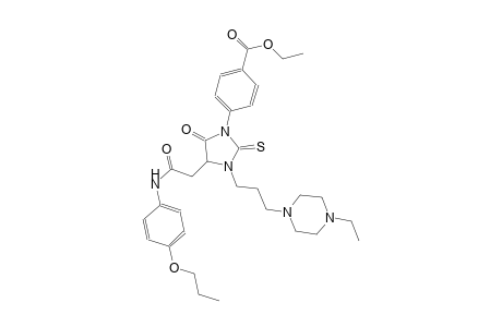 benzoic acid, 4-[3-[3-(4-ethyl-1-piperazinyl)propyl]-5-oxo-4-[2-oxo-2-[(4-propoxyphenyl)amino]ethyl]-2-thioxo-1-imidazolidinyl]-, ethyl ester