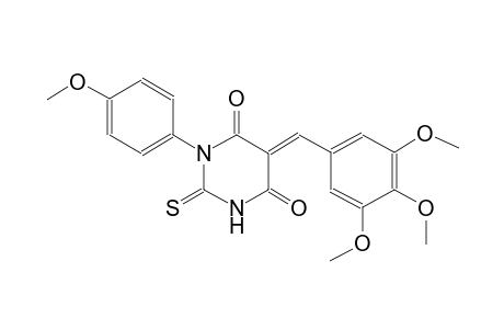 4,6(1H,5H)-pyrimidinedione, dihydro-1-(4-methoxyphenyl)-2-thioxo-5-[(3,4,5-trimethoxyphenyl)methylene]-, (5E)-