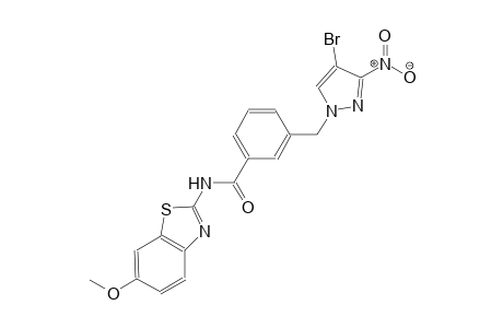 3-[(4-bromo-3-nitro-1H-pyrazol-1-yl)methyl]-N-(6-methoxy-1,3-benzothiazol-2-yl)benzamide