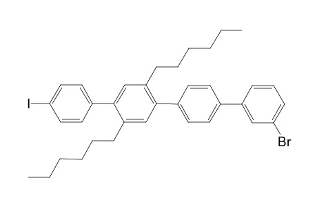 1"'-Iodo-3-bromo[1-[4-(2-phenyl-1,4-dihexylphenyl)phenyl]]benzene