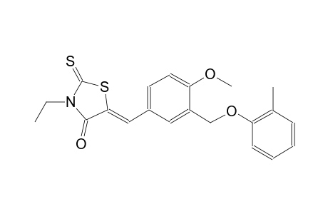 (5Z)-3-ethyl-5-{4-methoxy-3-[(2-methylphenoxy)methyl]benzylidene}-2-thioxo-1,3-thiazolidin-4-one