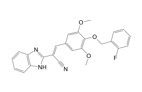 (E)-2-(1H-benzimidazol-2-yl)-3-[4-(2-fluorobenzyl)oxy-3,5-dimethoxy-phenyl]acrylonitrile