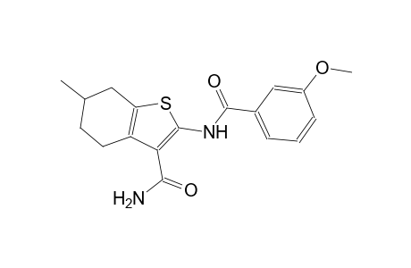 2-[(3-methoxybenzoyl)amino]-6-methyl-4,5,6,7-tetrahydro-1-benzothiophene-3-carboxamide