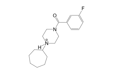1-cycloheptyl-4-(3-fluorobenzoyl)piperazin-1-ium