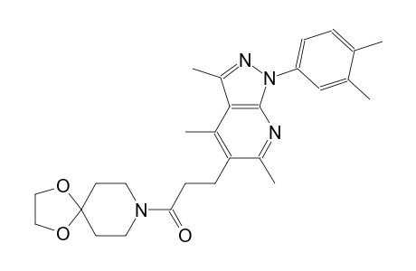 1,4-dioxa-8-azaspiro[4.5]decane, 8-[3-[1-(3,4-dimethylphenyl)-3,4,6-trimethyl-1H-pyrazolo[3,4-b]pyridin-5-yl]-1-oxopropyl]-