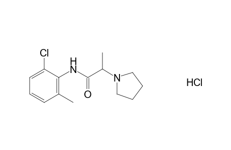6'-chloro-a-methyl-1-pyrrolidineaceto-o-toluidide, monohydrochloride