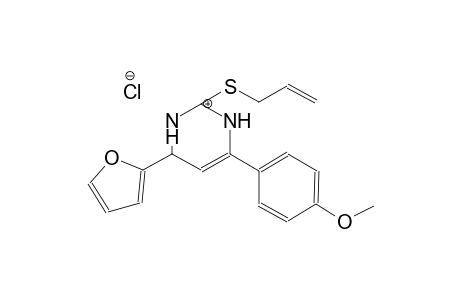 2-(allylthio)-4-(furan-2-yl)-6-(4-methoxyphenyl)-3,4-dihydropyrimidin-1-ium chloride