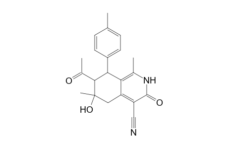 7-Acetyl-6-hydroxy-1,6-dimethyl-8-(4-methylphenyl)-3-oxo-2,3,5,6,7,8-hexahydroisoquinoline-4-carbonitrile
