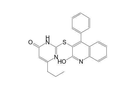 4(3H)-pyrimidinone, 2-[(2-hydroxy-4-phenyl-3-quinolinyl)thio]-6-propyl-