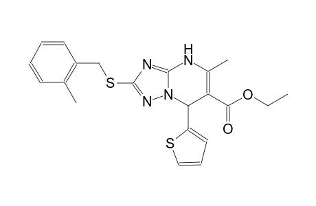 [1,2,4]triazolo[1,5-a]pyrimidine-6-carboxylic acid, 4,7-dihydro-5-methyl-2-[[(2-methylphenyl)methyl]thio]-7-(2-thienyl)-, ethyl ester