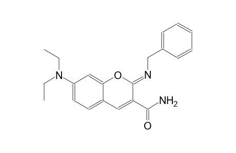 (2Z)-7-(diethylamino)-2-{[(Z)-phenylmethyl]imino}-2H-chromene-3-carboxamide