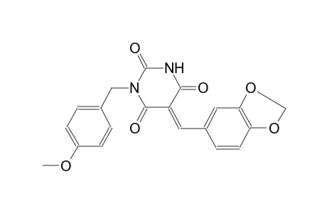 2,4,6(1H,3H,5H)-pyrimidinetrione, 5-(1,3-benzodioxol-5-ylmethylene)-1-[(4-methoxyphenyl)methyl]-, (5E)-