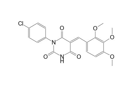(5E)-1-(4-chlorophenyl)-5-(2,3,4-trimethoxybenzylidene)-2,4,6(1H,3H,5H)-pyrimidinetrione
