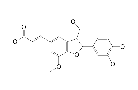 2,3-DIHYDRO-2-(4-HYDROXY-3-METHOXYPHENYL)-3-HYDROXYMETHYL-7-METHOXYBENZOFURAN-5-(TRANS)-PROPENIC-ACID