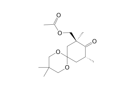 (+/-)-(8R*,10S*)-8-ACETOXYMETHYL-3,3,8,10-TETRAMETHYL-1,5-DIOXASPIRO-[5,5]-UNDECAN-9-ONE