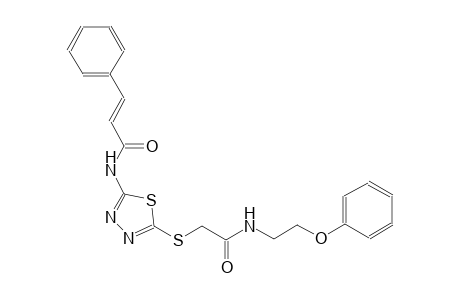 (2E)-N-[5-({2-oxo-2-[(2-phenoxyethyl)amino]ethyl}sulfanyl)-1,3,4-thiadiazol-2-yl]-3-phenyl-2-propenamide