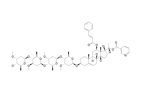 #9;12-O-NICOTINOYLLINEOLON-3-O-BETA-D-CYMAROPYRANOSYL-(1->4)-BETA-D-OLEANDROPYRANOSYL-(1->4)-BETA-D-CYMAROPYRANOSYL-(1->4)-BETA-D-CYMAROPYRANOSIDE