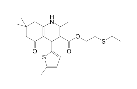 2-(ethylsulfanyl)ethyl 2,7,7-trimethyl-4-(5-methyl-2-thienyl)-5-oxo-1,4,5,6,7,8-hexahydro-3-quinolinecarboxylate