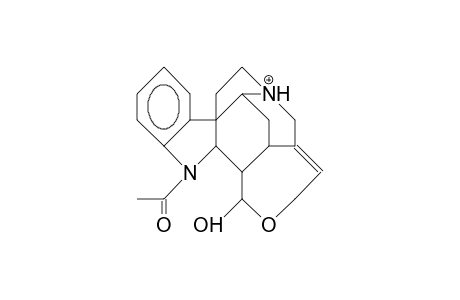 1-Acetyl-19,20-didehydro-17,18-epoxy-17-hydroxy-(17R)-curanium cation