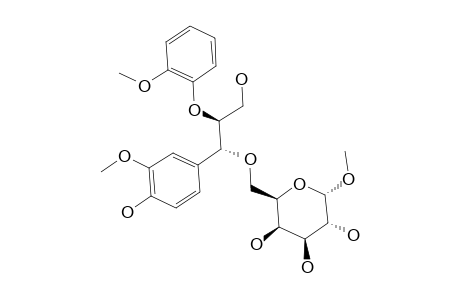 (2R,3R,4S,5R,6S)-2-[[(1R,2S)-3-hydroxy-1-(4-hydroxy-3-methoxyphenyl)-2-(2-methoxyphenoxy)propoxy]methyl]-6-methoxyoxane-3,4,5-triol